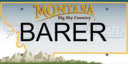 BARER Montana License Plate