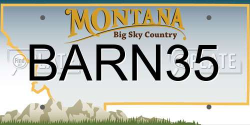 BARN35 Montana License Plate