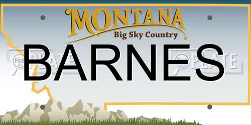 BARNES Montana License Plate