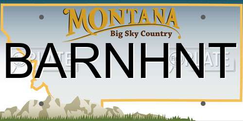 BARNHNT Montana License Plate