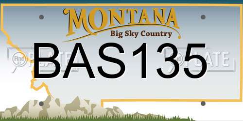 BAS135 Montana License Plate