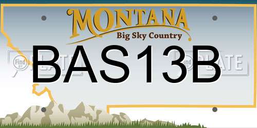 BAS13B Montana License Plate