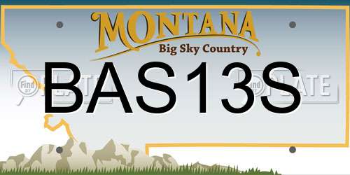 BAS13S Montana License Plate