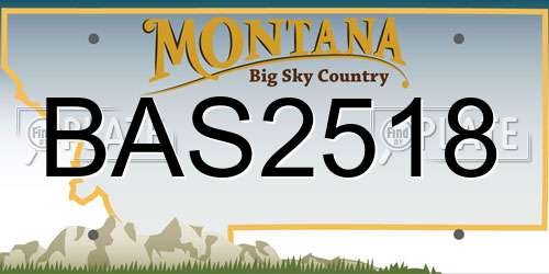 BAS2518 Montana License Plate