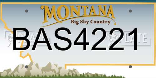 BAS4221 Montana License Plate