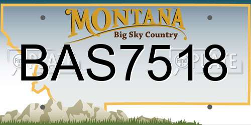 BAS7518 Montana License Plate