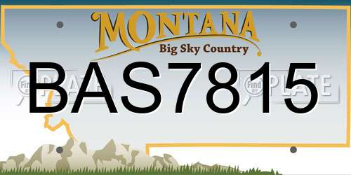 BAS7815 Montana License Plate