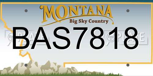 BAS7818 Montana License Plate
