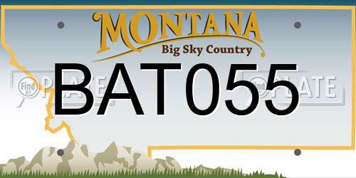 BAT055 Montana License Plate