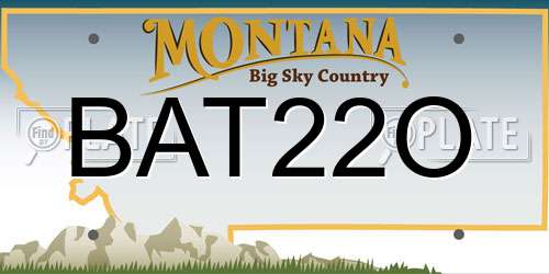 BAT22O Montana License Plate