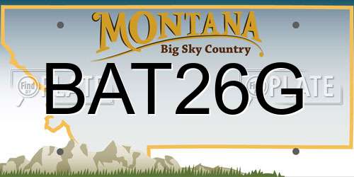 BAT26G Montana License Plate