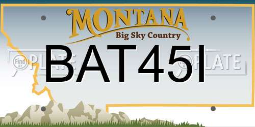 BAT45I Montana License Plate