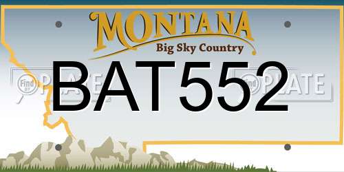 BAT552 Montana License Plate