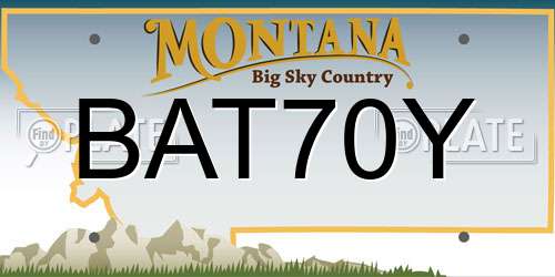 BAT70Y Montana License Plate