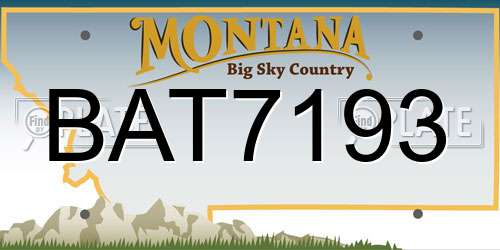 BAT7193 Montana License Plate