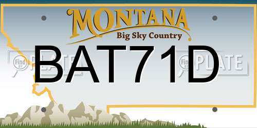 BAT71D Montana License Plate