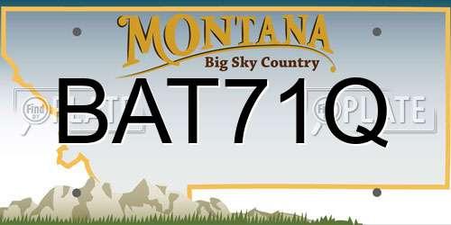 BAT71Q Montana License Plate