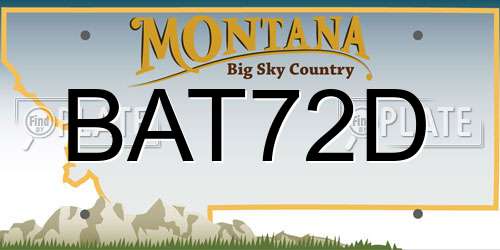 BAT72D Montana License Plate