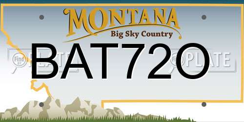 BAT72O Montana License Plate