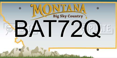 BAT72Q Montana License Plate