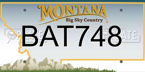 BAT748 Montana License Plate
