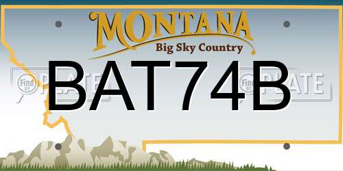 BAT74B Montana License Plate