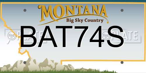 BAT74S Montana License Plate