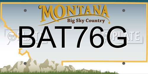 BAT76G Montana License Plate