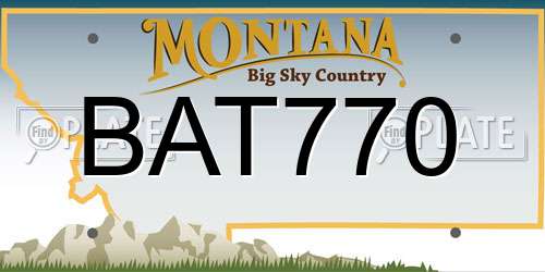 BAT770 Montana License Plate
