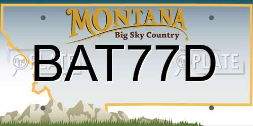BAT77D Montana License Plate