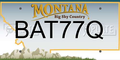 BAT77Q Montana License Plate