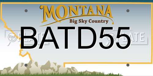 BATD55 Montana License Plate