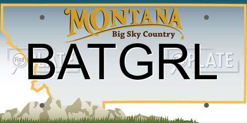 BATGRL Montana License Plate