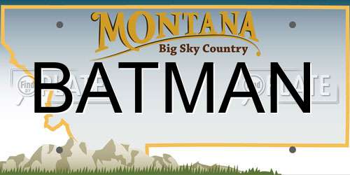 BATMAN Montana License Plate