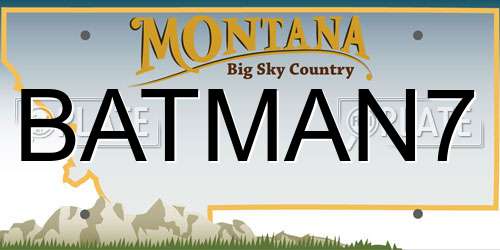 BATMAN7 Montana License Plate
