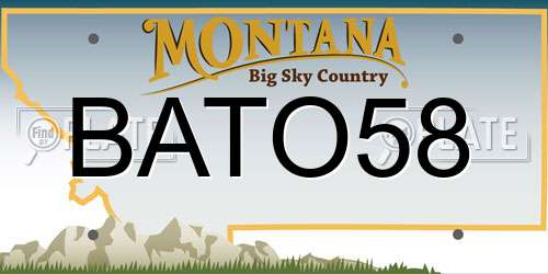 BATO58 Montana License Plate