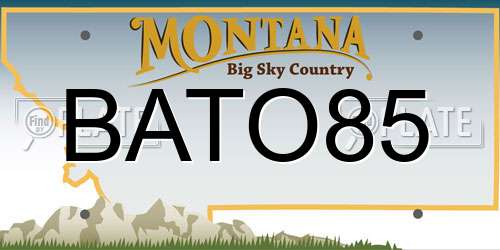 BATO85 Montana License Plate