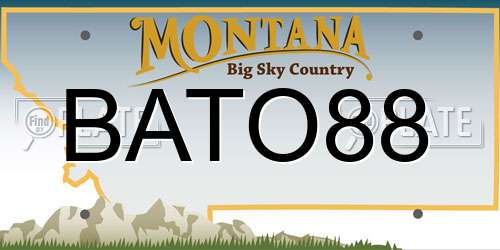 BATO88 Montana License Plate