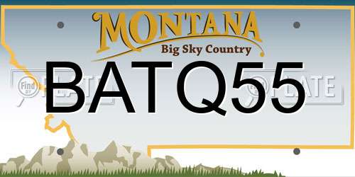 BATQ55 Montana License Plate