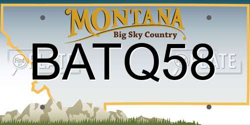 BATQ58 Montana License Plate