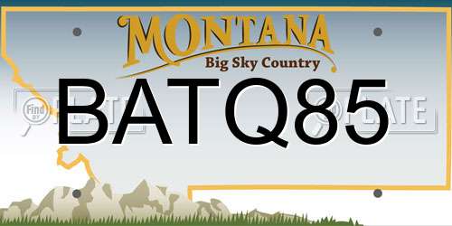 BATQ85 Montana License Plate