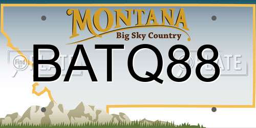 BATQ88 Montana License Plate