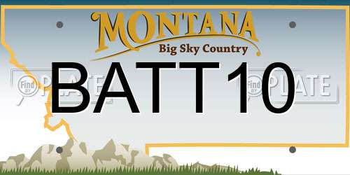 BATT10 Montana License Plate