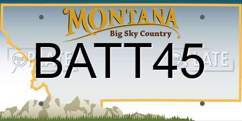BATT45 Montana License Plate