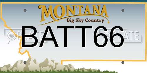 BATT66 Montana License Plate