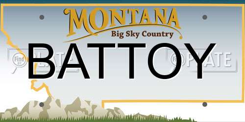 BATTOY Montana License Plate