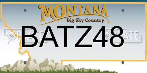 BATZ48 Montana License Plate