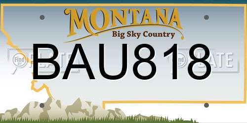 BAU818 Montana License Plate