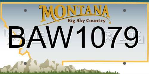BAW1079 Montana License Plate