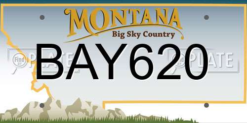 BAY620 Montana License Plate
